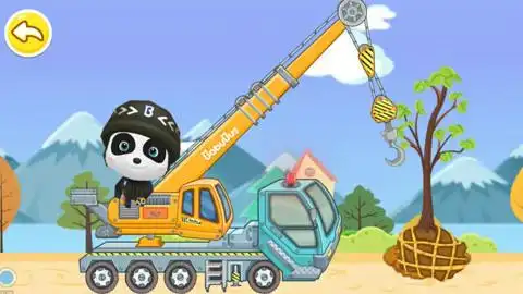 宝宝巴士汽车城 奇奇开吊车种植苹果树游戏: 宝宝巴士汽车城 奇奇开