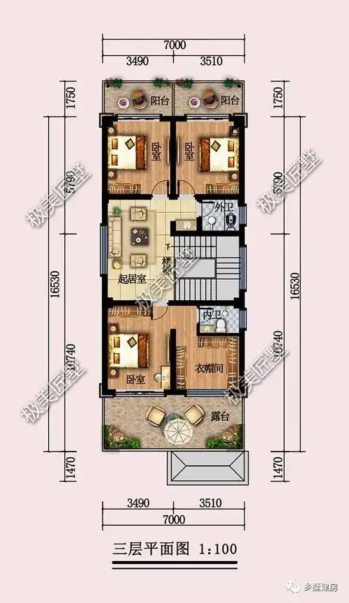 7x1653米开间小进深长怎么建好房这样设计就不错