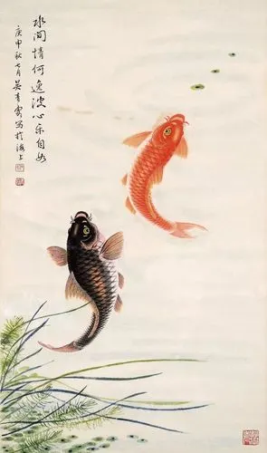 名家画鲤鱼