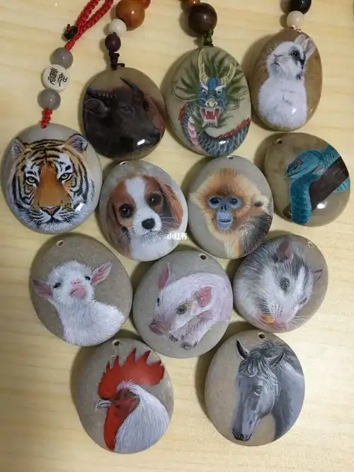 终于凑齐了#石头画  #十二生肖