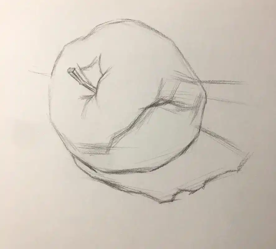 黄苹果步骤图.#海豚知道 见不到的是你,我的小苹果!#素描基 - 抖音