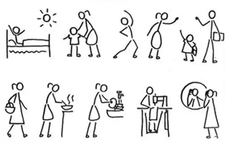 画小朋友的一天之起床简笔画幼儿小学生早中晚简笔画小学生简笔画下课