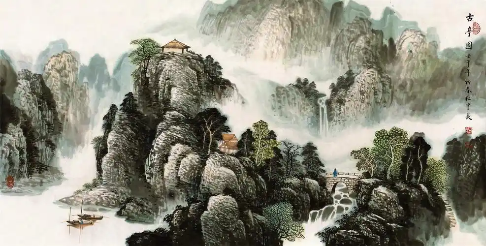 著名山水画画家杜中良作品欣赏