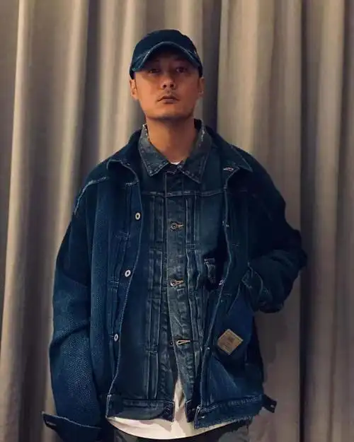 madnessmdns余文乐长袖排扣牛仔外套男潮牌宽松休闲水洗做旧夹克