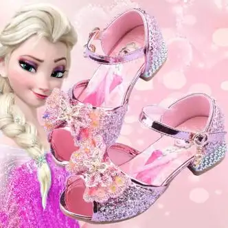 duckkids童鞋女童凉鞋高跟鞋苏菲亚公主鞋2021夏新款儿童鱼嘴鞋小女孩