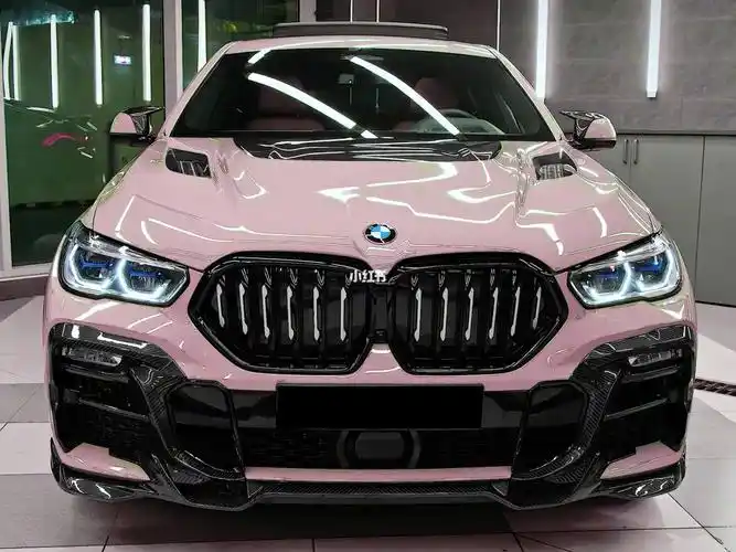 深圳改色宝马x6高亮樱花粉