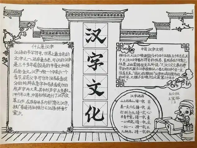 有关汉字资料的手抄报汉字手抄报