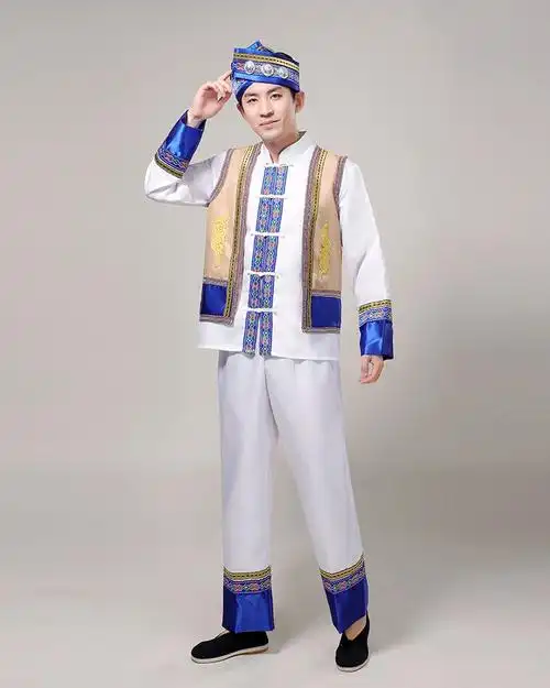 2021新款成人布朗族男装少数少数民族民族风舞蹈演出服民族服装