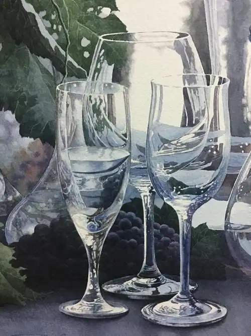 黄有维老师玻璃杯威士忌水彩步骤图 附送黄老师玻璃酒杯盛宴图