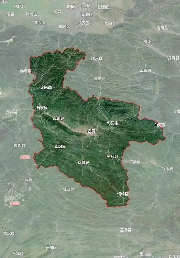 地理百科 区县市地图轮廓.安康市,陕西省辖地级市,位于陕西省 - 抖音
