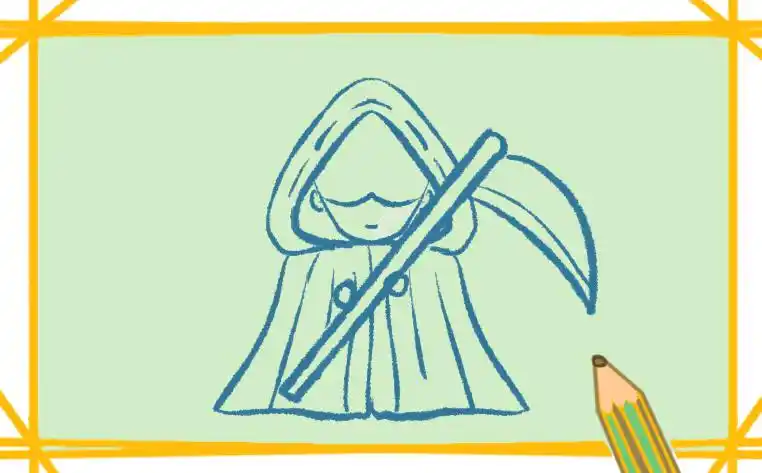 死神简笔画简单可爱教程步骤图片