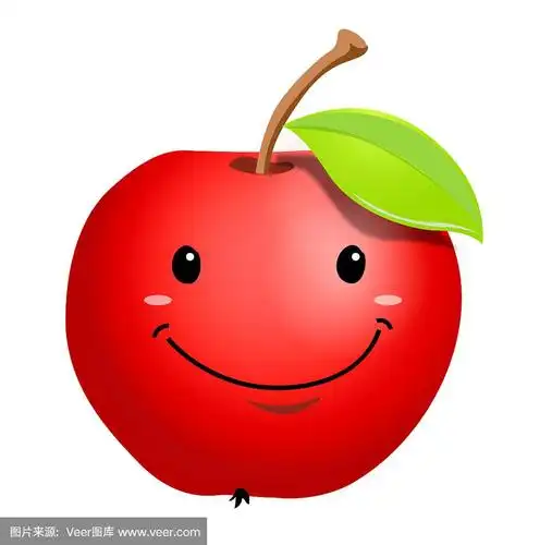 矢量,水果,动画片,苹果,熟的