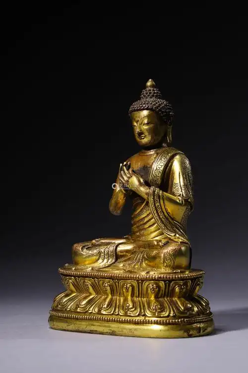 清早期 铜鎏金燃灯佛