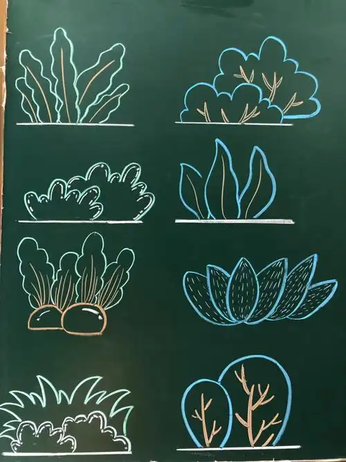 粉笔画65小草植物素材