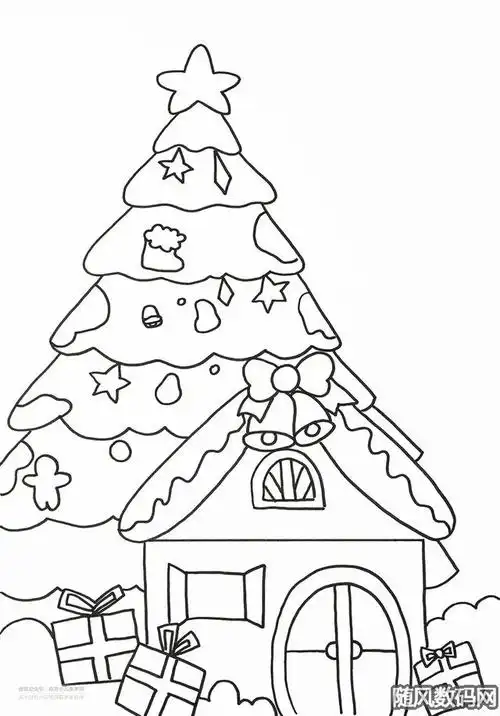 儿童画教程|圣诞节主题美术课程《美丽的圣诞小屋》