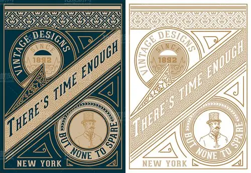 怀旧复古欧式花纹设计矢量素材