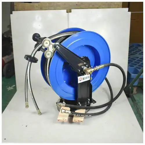 高压卷管器 弹簧自动伸缩液压管油鼓 并排双管软管卷盘 强力水鼓
