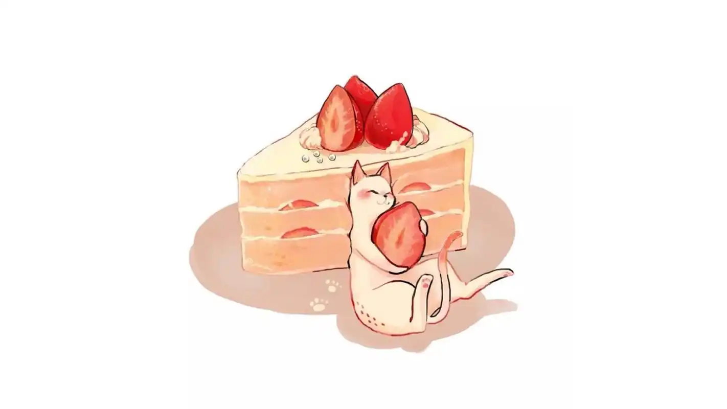 诱人甜品美食手绘桌面壁纸下载_卡通动漫_壁纸下载_美桌网