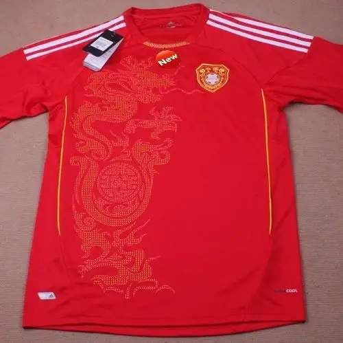 中国队 红色 12-13球衣短袖足球服顶级刺绣国家队主场客场