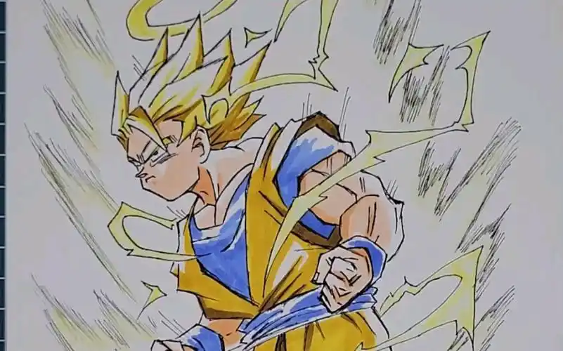 【手绘】龙珠-超二悟空 #超级赛亚人 #卡卡罗特 #动漫手绘