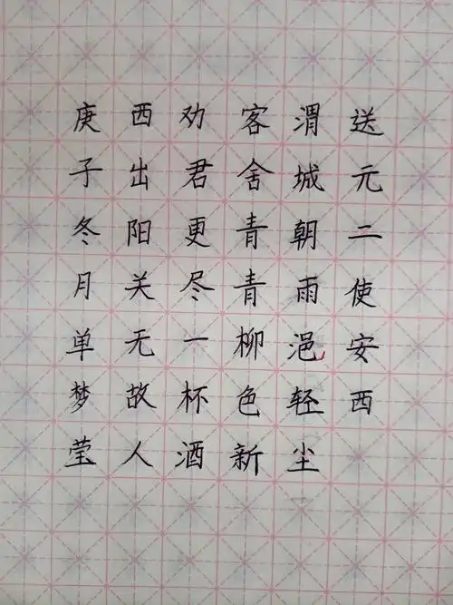 振华学校七一班硬笔书古诗作业展