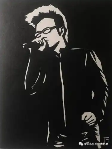 刘万讲人物肖像剪纸黑白人生 刘万讲人物肖像剪刻纸艺术剪纸艺术与赏