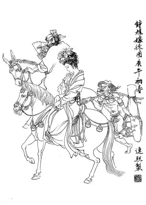 彭连熙老师人物白描插画欣赏