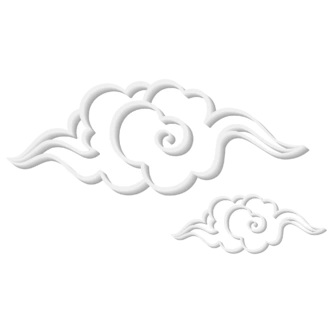 大气中国风祥云国潮风金边立体云朵剪纸创意装饰元素png免抠素材