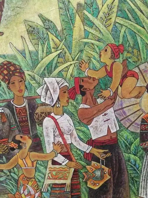 铁道兵画家李连儒傣家风情作品欣赏