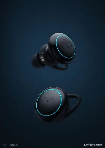 科大讯飞全语音蓝牙耳机产品效果图产品渲染