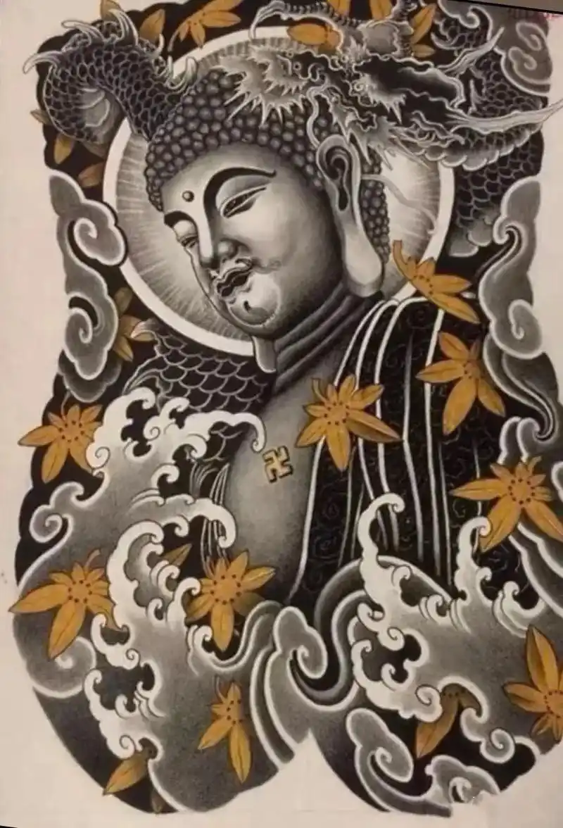 适合满背纹身神佛纹身