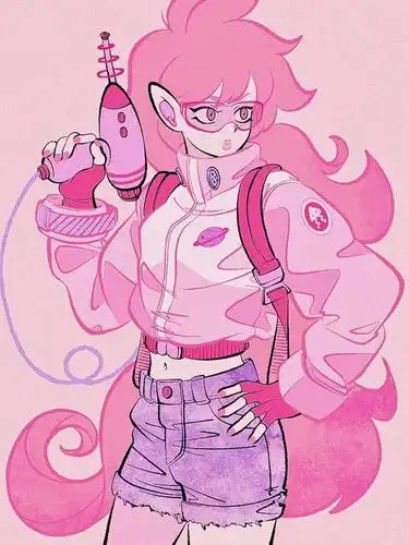 动漫人物插画,色彩饱满,画风好酷