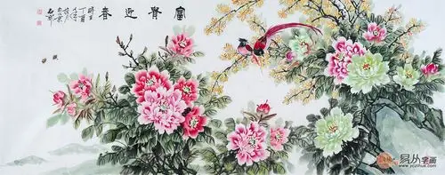 石开最新六尺富贵牡丹图《富贵迎春》