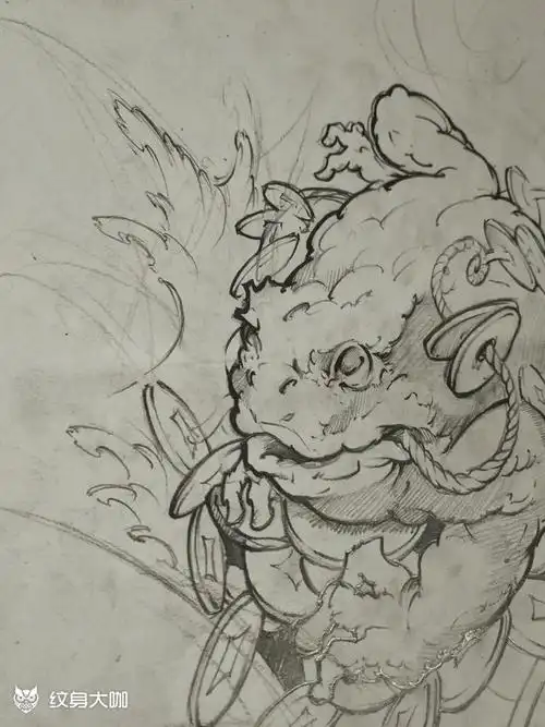 三足金蝉 手稿_纹身图案手稿图片_贰伍的纹身作品集