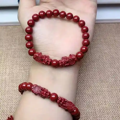 天然原矿金砂貔貅手链高含量紫金砂貔貅男女手串朱砂饰品直播供货