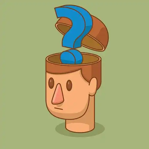 一个带蓝色问号的人头图片下载