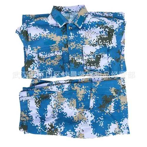 正品海洋迷彩作训服 配发 加厚耐磨 户外训练教官套装男 带静电丝