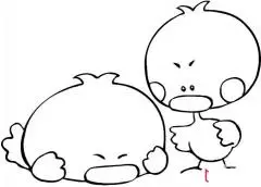 小鸭子简笔画,两只小鸭子