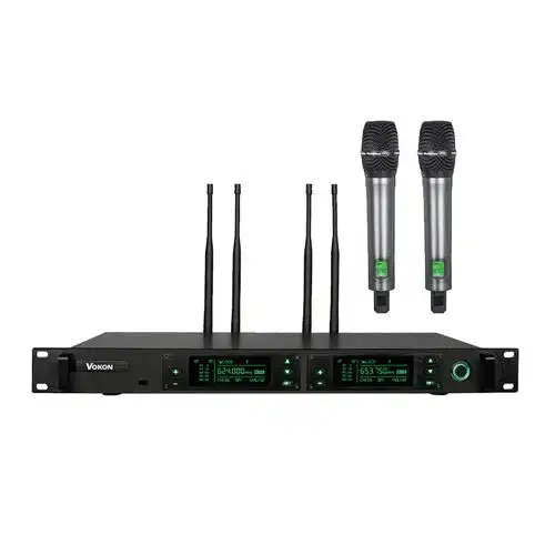 沃云vokon无线话筒一拖二主机手持话筒vtu964视频