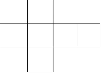 画出下面正方体纸盒的平面展开图.这个纸盒的表面积是多少?