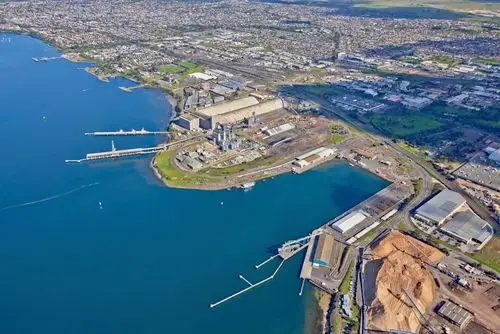 aerial view of the port of geelong
