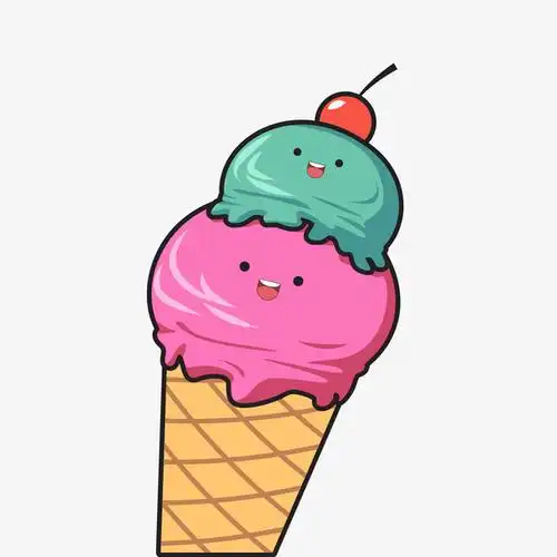 可爱夏季雪糕矢量图