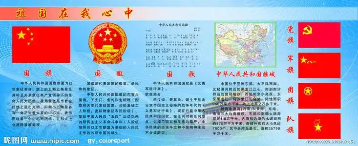 国旗国徽国歌的黑板报 黑板报图片素材