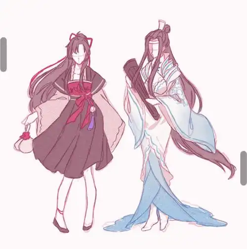 摸了忘羡的女体化全身人设图,可以同人