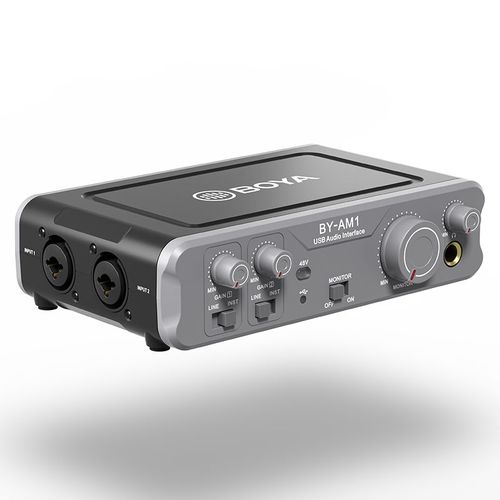 博雅by-am1麦克风双通道音频混音器 笔记本电脑专业声卡