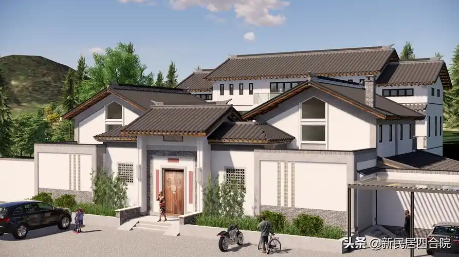 现代四合院别墅案例(中式四合院别墅外观一览)-2