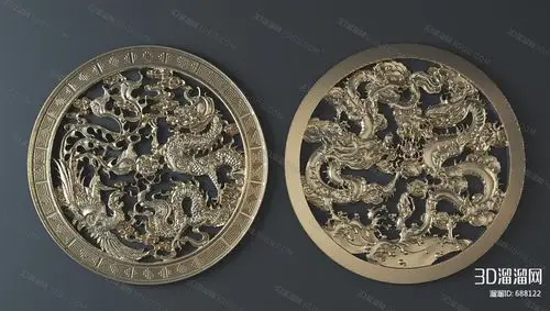 中式3d镂空雕花模型id:688122