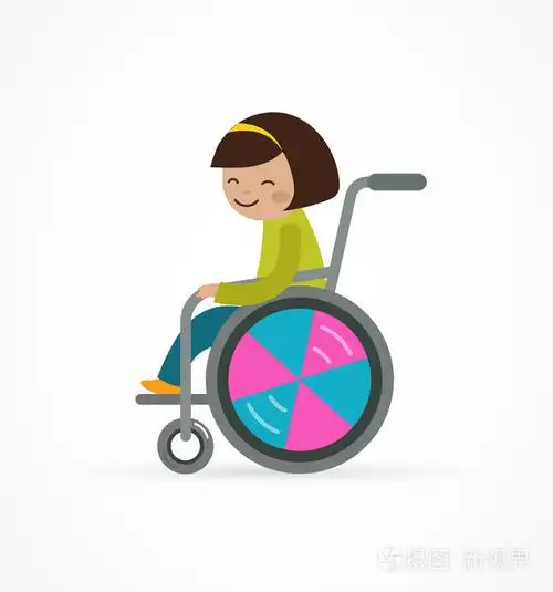 残疾的孩子,坐在轮椅上的女孩