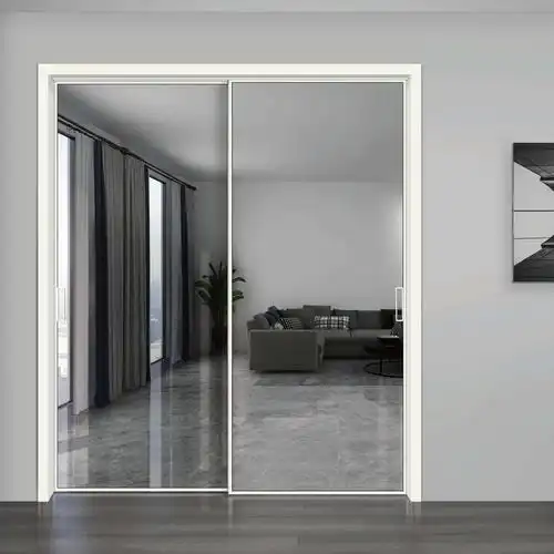 三联动长虹玻璃厨房客厅阳台极简玻铝合金极璃隔断折叠移门推拉门
