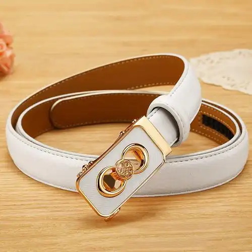 皮带女士自动扣真皮细腰带夏季休闲百搭装饰牛仔y裤女款裤带加长